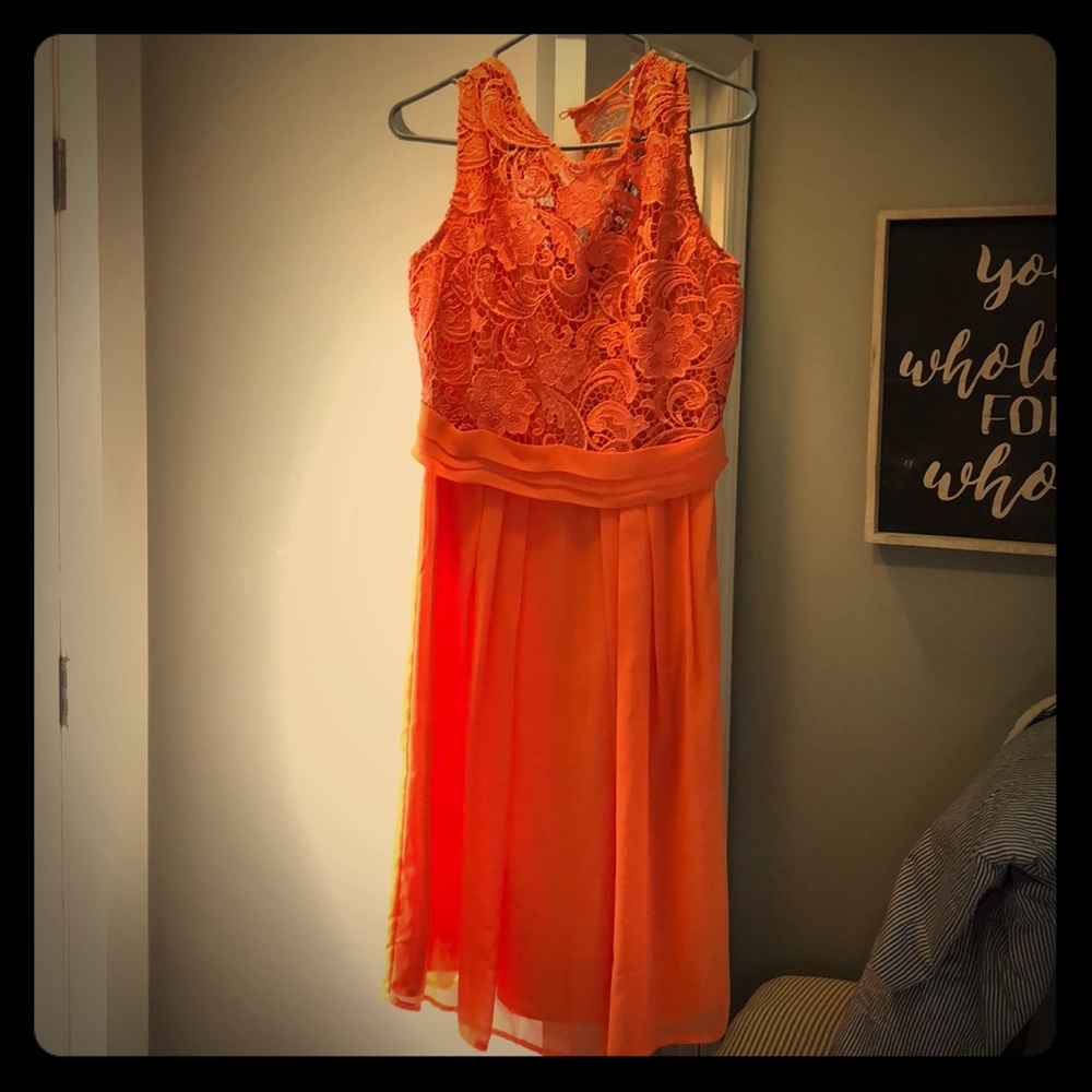 Eva Mendes Orange Dress Size 8